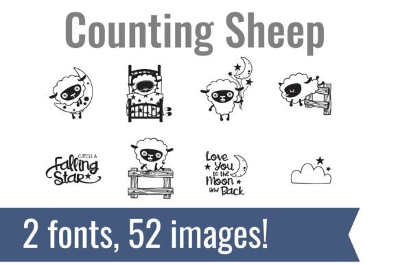 Counting Sheep Dingbats: A Cozy Typeface for Handmade Creations