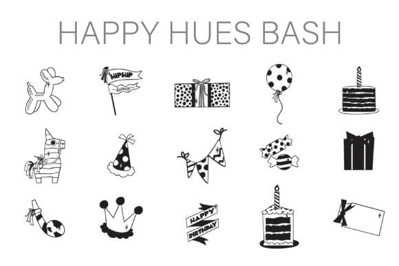 Happy Hues Bash Dingbats: The Perfect Celebration Typeface for Makers