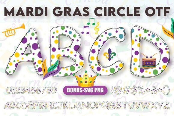 Mardi Gras Circle: A Playful Typeface for Festive Crafts